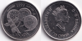 Канада 25 центов 1999 Январь