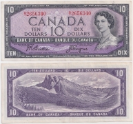 Канада 10 Долларов 1954
