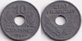 Франция 10 сантимов 1942