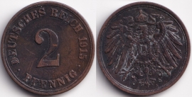 Германия 2 пфеннига 1915 А