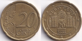 Австрия 20 евроцентов 2009