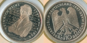 Германия 10 Марок 1997 Генрих Гейне с блоком марок