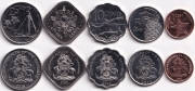 Набор - Багамские острова 5 монет