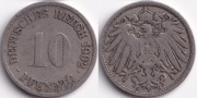 Германия 10 пфеннигов 1902 G