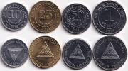 Набор - Никарагуа 4 монеты UNC