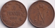 Русская Финляндия 10 пенни 1908