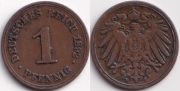 Германия 1 пфенниг 1892 F