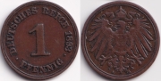 Германия 1 пфенниг 1893 А