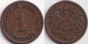 Германия 1 пфенниг 1904 Е