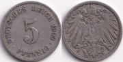 Германия 5 пфеннигов 1903 J