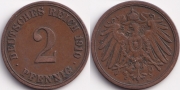 Германия 2 пфеннига 1910 А