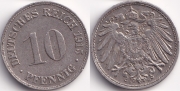 Германия 10 пфеннигов 1915 D