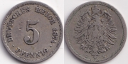 Германия 5 пфеннигов 1874 С