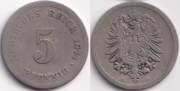 Германия 5 пфеннигов 1874 D