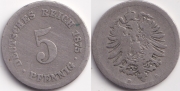 Германия 5 пфеннигов 1875 В
