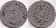 Германия 5 пфеннигов 1875 С