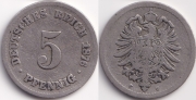 Германия 5 пфеннигов 1876 С