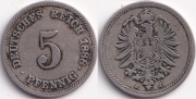 Германия 5 пфеннигов 1888 J