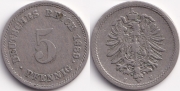 Германия 5 пфеннигов 1889 Е