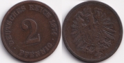 Германия 2 пфеннига 1874 С
