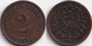 Германия 2 пфеннига 1874 F