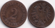 Германия 2 пфеннига 1874 H