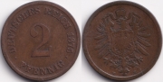 Германия 2 пфеннига 1875 E