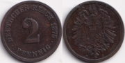 Германия 2 пфеннига 1875 F
