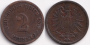Германия 2 пфеннига 1875 H