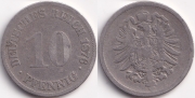 Германия 10 пфеннигов 1876 E