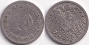 Германия 10 пфеннигов 1892 E