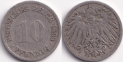 Германия 10 пфеннигов 1893 J