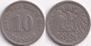 Германия 10 пфеннигов 1897 А