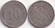 Германия 10 пфеннигов 1898 F