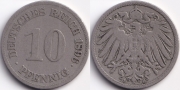 Германия 10 пфеннигов 1896 E
