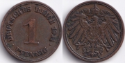 Германия 1 пфенниг 1911 E