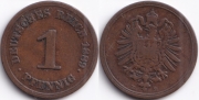Германия 1 пфенниг 1889 E