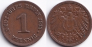 Германия 1 пфенниг 1913 D