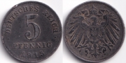 Германия 5 пфеннигов 1915 A
