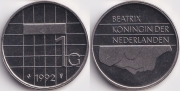 Нидерланды 1 Гульден 1992 UNC