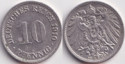 Германия 10 пфеннигов 1910 F