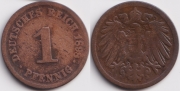 Германия 1 пфенниг 1898 D