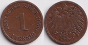 Германия 1 пфенниг 1900 J