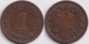 Германия 1 пфенниг 1902 D