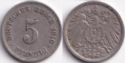 Германия 5 пфеннигов 1910 E