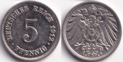 Германия 5 пфеннигов 1912 E