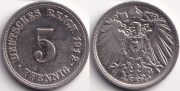 Германия 5 пфеннигов 1912 F