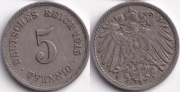 Германия 5 пфеннигов 1915 F