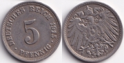 Германия 5 пфеннигов 1915 D