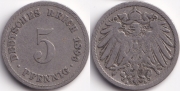 Германия 5 пфеннигов 1893 A